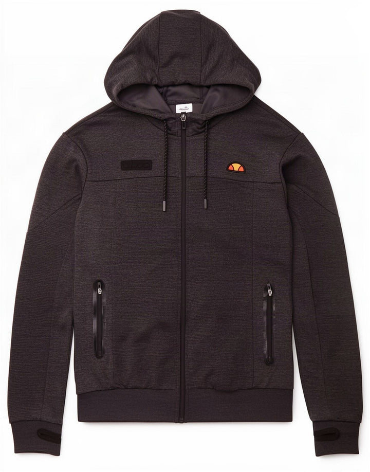 Maglione con cappuccio e zip da uomo Ellesse XS poliestere grigio
