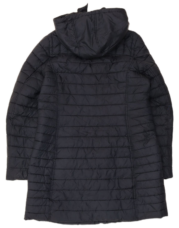 Cappotto imbottito con cappuccio da donna Joules UK 16 grande poliestere blu navy