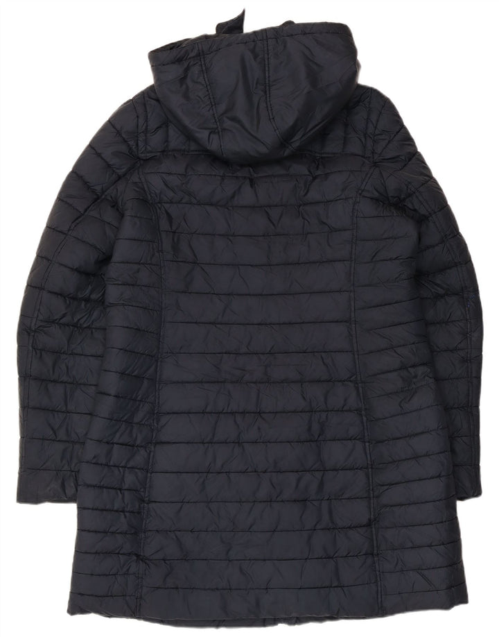 Cappotto imbottito con cappuccio da donna Joules UK 16 grande poliestere blu navy