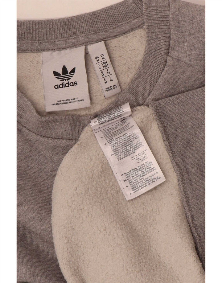 Felpa da uomo Adidas Maglione in cotone chiazzato grigio medio