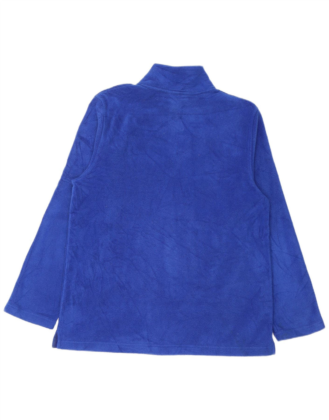 Maglione in pile da donna con collo e zip RALPH LAUREN UK 14 grande poliestere blu