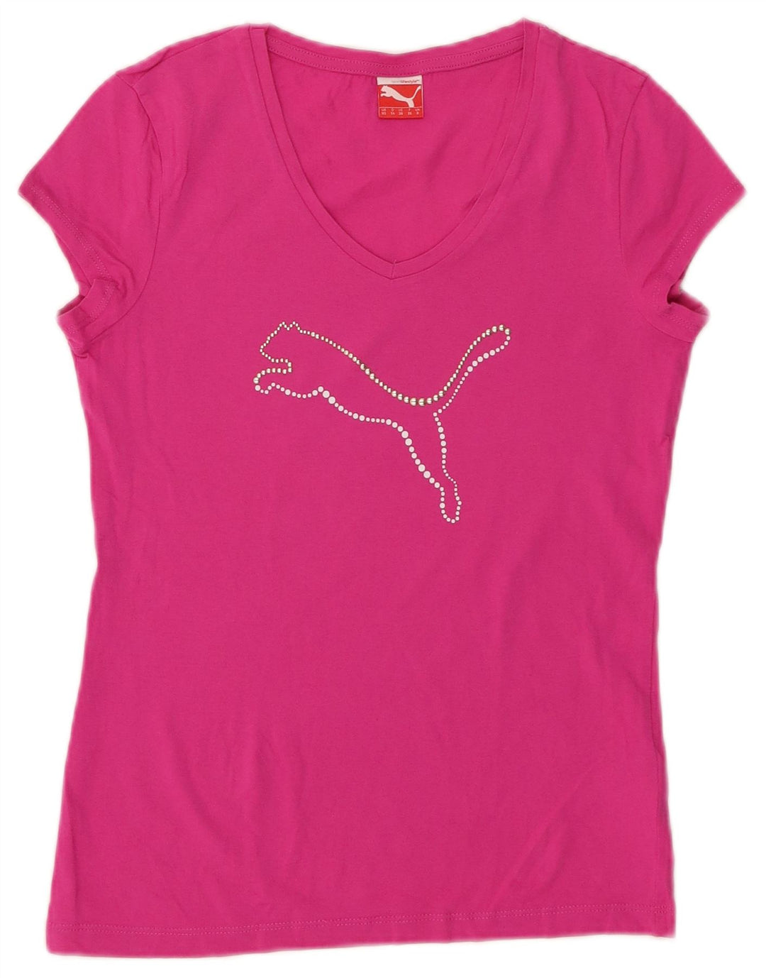 T-shirt grafica da donna PUMA Top UK 8 Small in cotone rosa