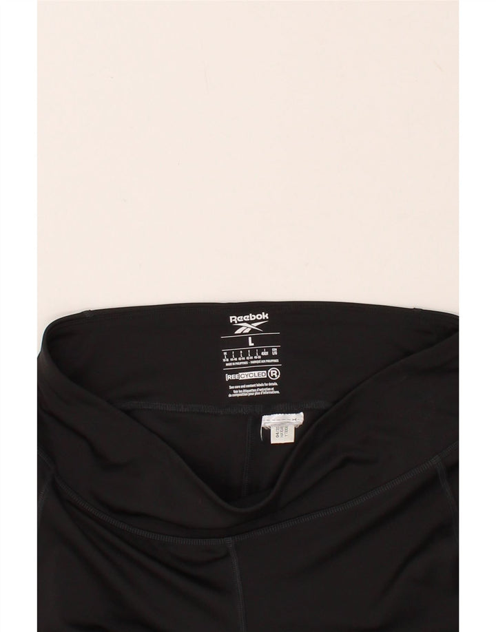 REEBOK Womens Leggings UK 16/18 Large  Black Vintage Reebok and Second-Hand Reebok from Messina Hembry 