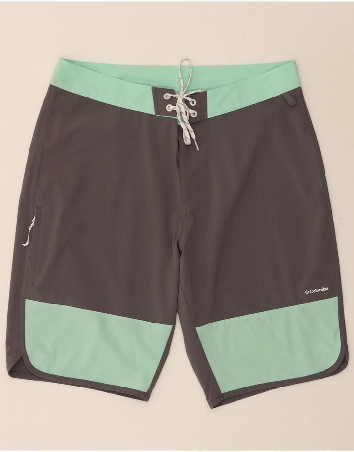 Pantaloncini da bagno da uomo Columbia in poliestere color block grigio medio