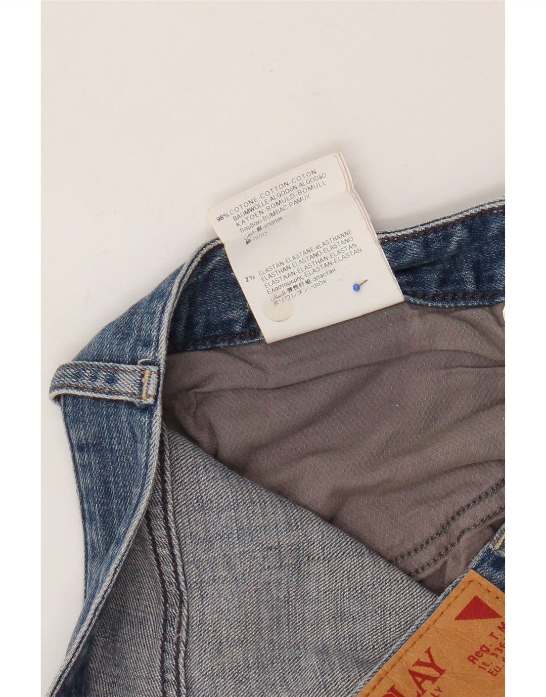 Pantaloncini di jeans da uomo Replay W30 cotone blu medio