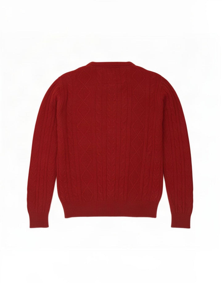 Maglione da uomo girocollo Jack Wills in lana merino marrone medio medio