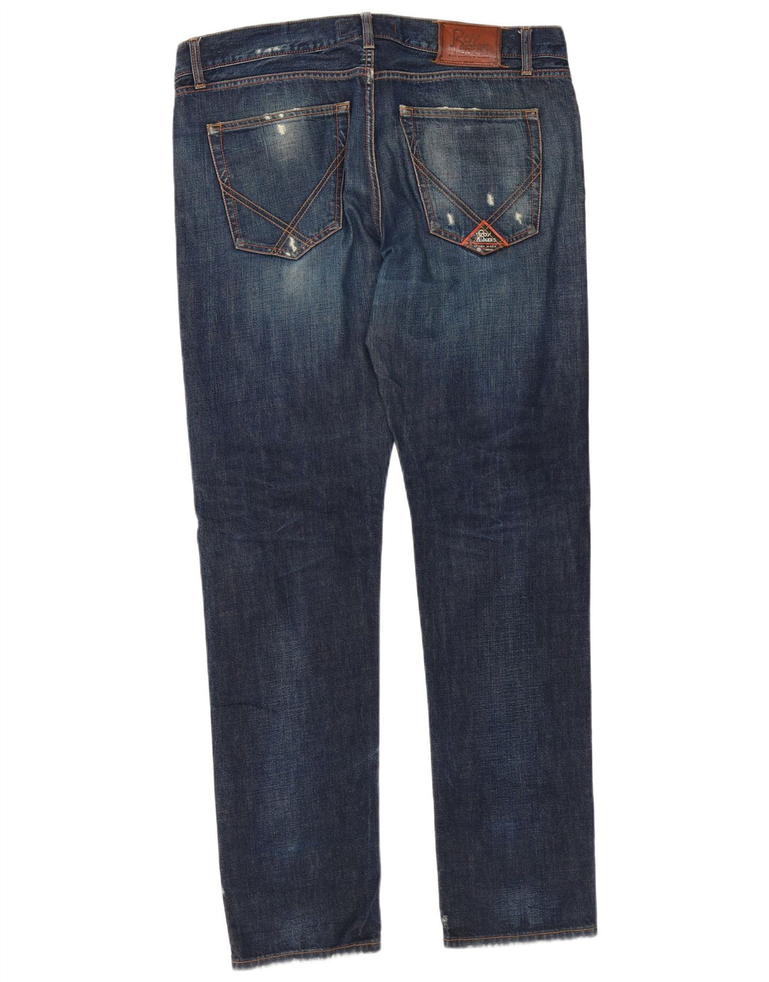 Jeans slim invecchiati da uomo Roy Rogers W38 L34 cotone blu