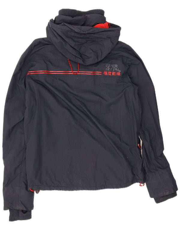 Giacca a vento con cappuccio da uomo Superdry UK 40 Large in poliestere blu navy