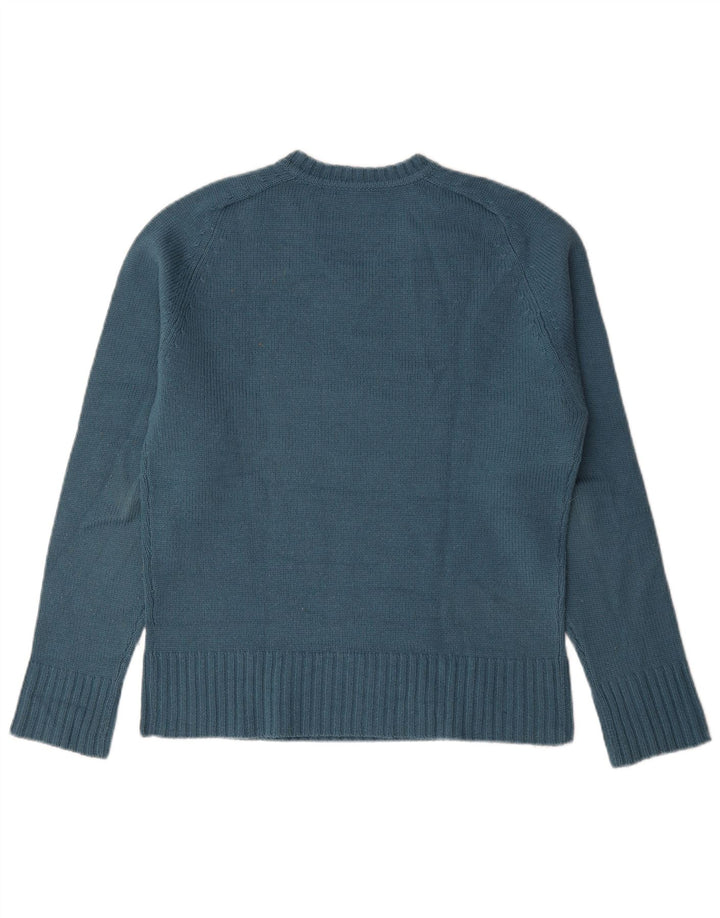 Maglione Zara da uomo con scollo a V grande in acrilico blu