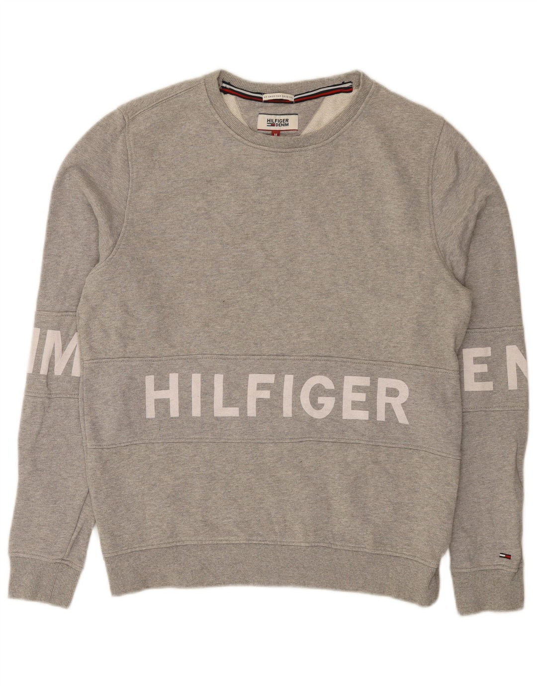 Felpa grafica da uomo Tommy Hilfiger Maglione cotone grigio medio