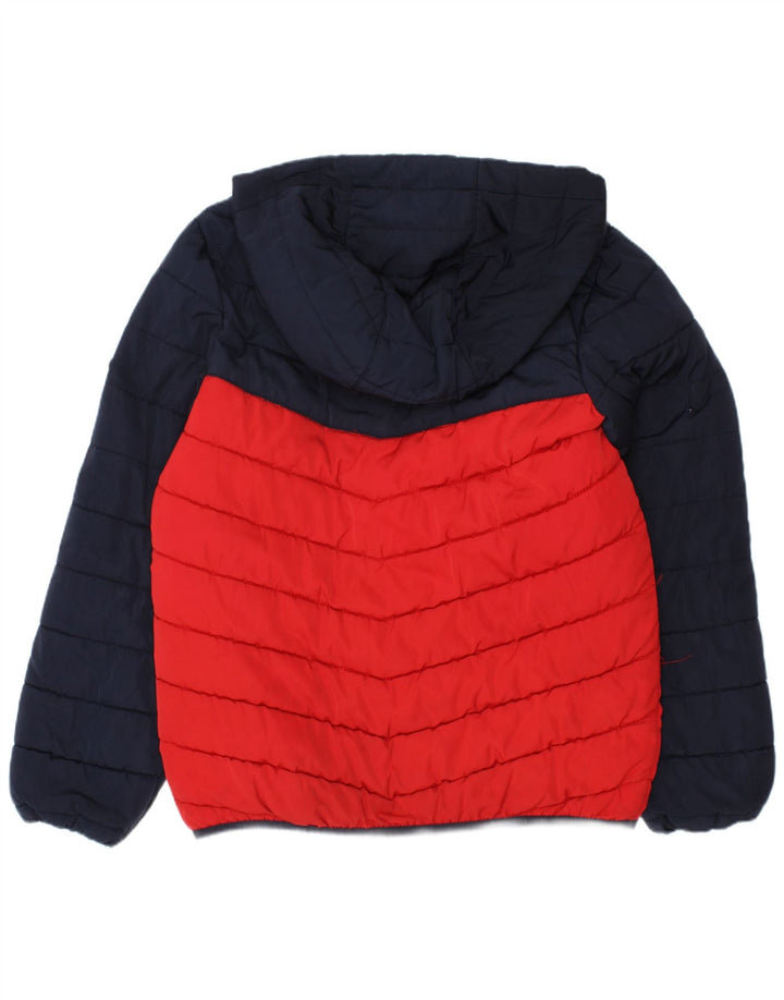 Giacca imbottita con cappuccio Joules per ragazzi 7-8 anni Colorblock blu navy