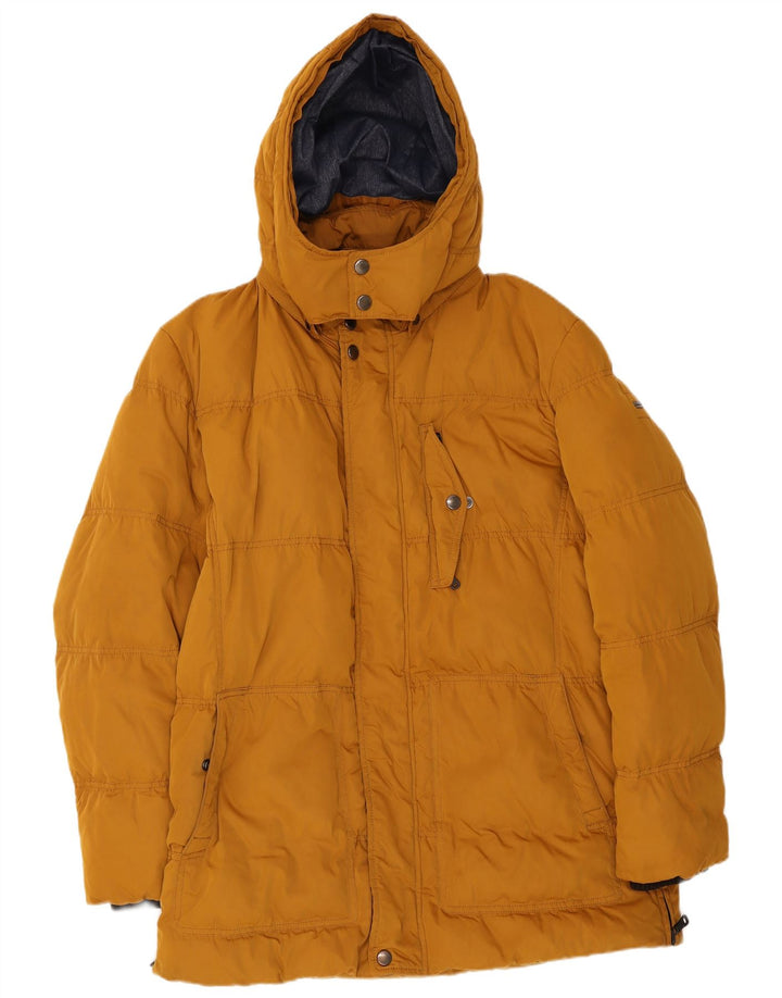 Giacca imbottita con cappuccio da uomo Hugo Boss UK 40 grande gialla