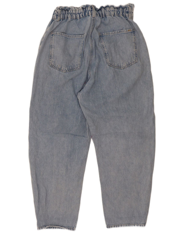 Jeans affusolati a vita alta corti da donna Zara EU 42 Large W32 L26 cotone blu