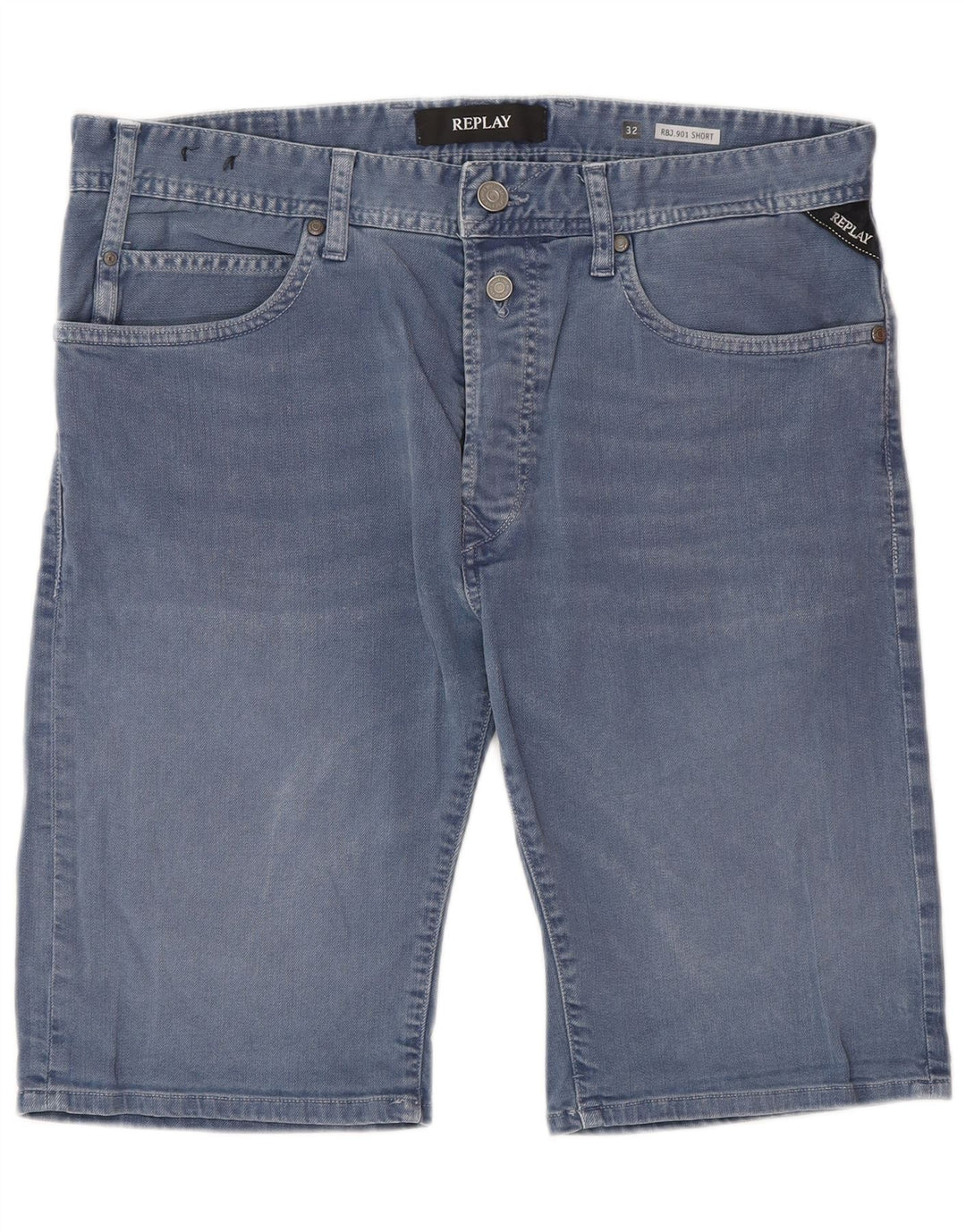REPLAY Pantaloncini di jeans da uomo W32 cotone blu medio