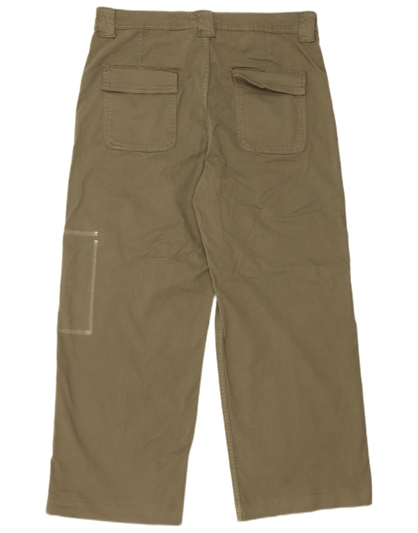 FAT FACE Pantaloni cargo da donna a gamba larga UK 16 Large W36 L29 Cotone kaki