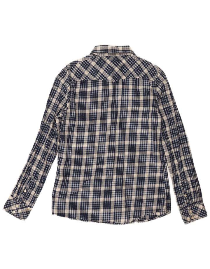 Camicia in flanella da donna Wrangler XS in cotone a quadri blu navy