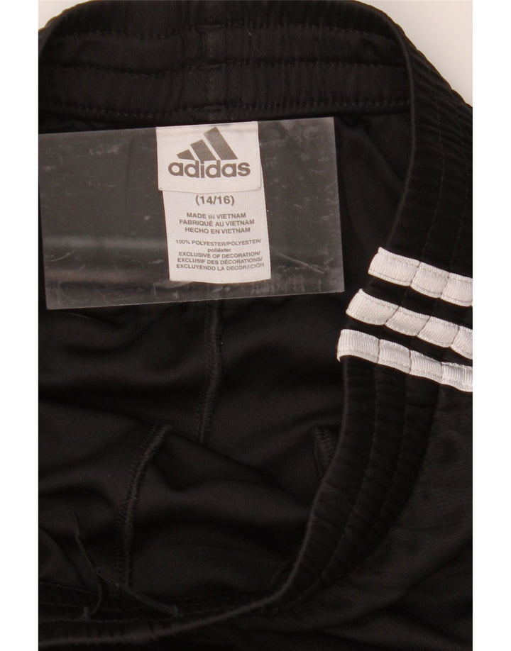 ADIDAS Boys Tracksuit Trousers 14-15 Years  Black Polyester Vintage Adidas and Second-Hand Adidas from Messina Hembry 