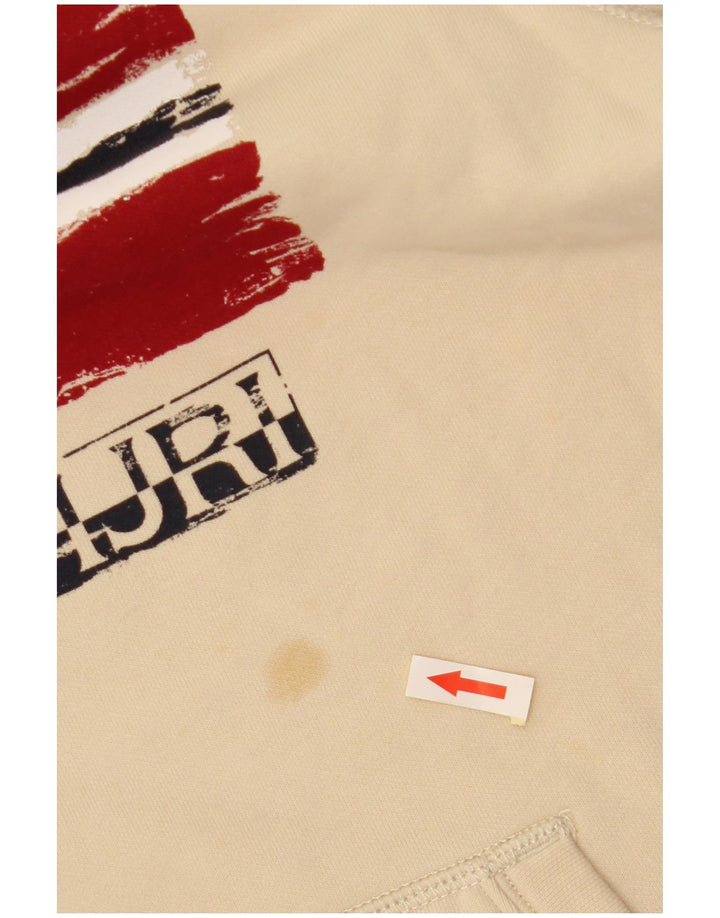 Maglione con cappuccio grafico per ragazzi NAPAPIJRI 13-14 anni in cotone beige