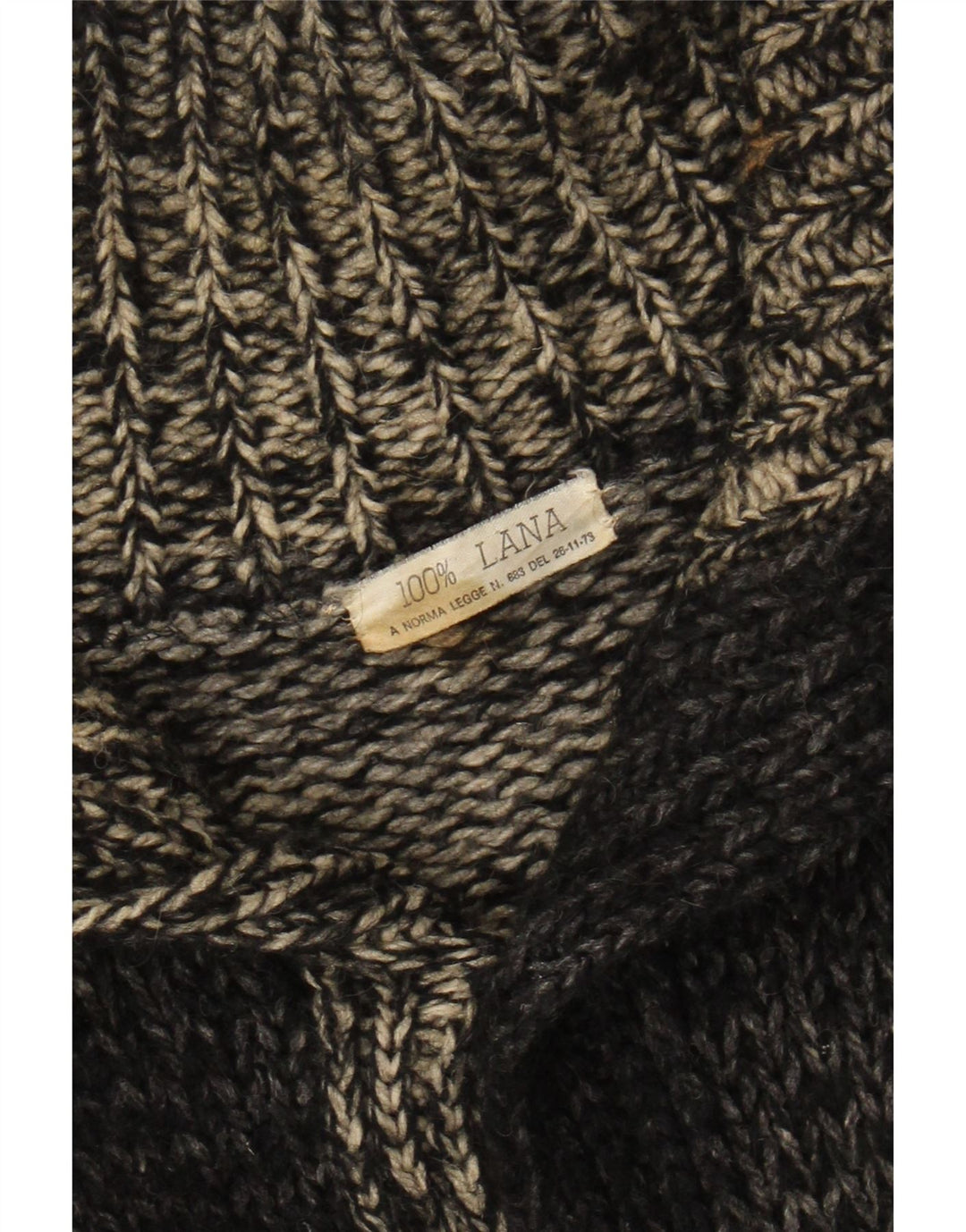 Lana screziata nera media da uomo vintage