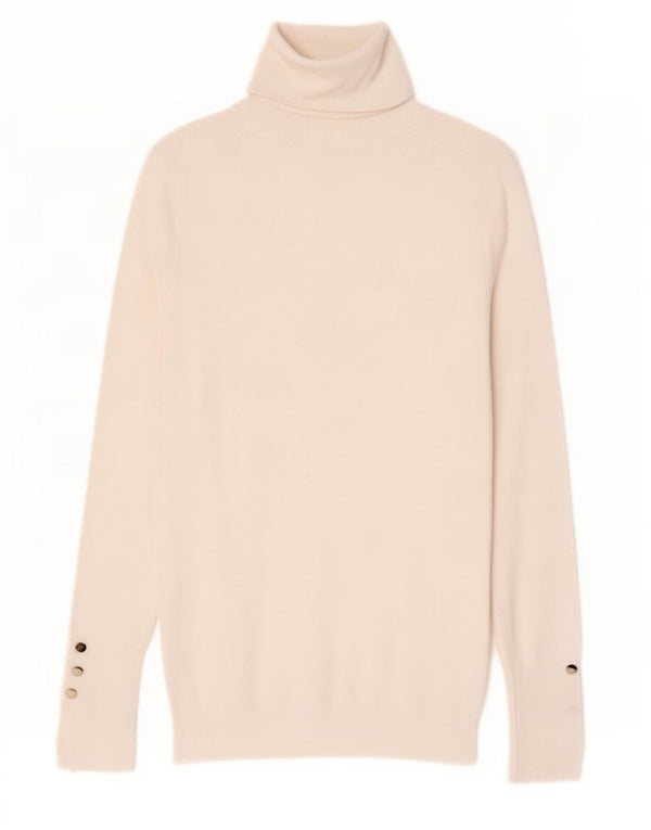 Maglione maglione a collo alto da donna Zara UK 8 piccolo in viscosa bianca