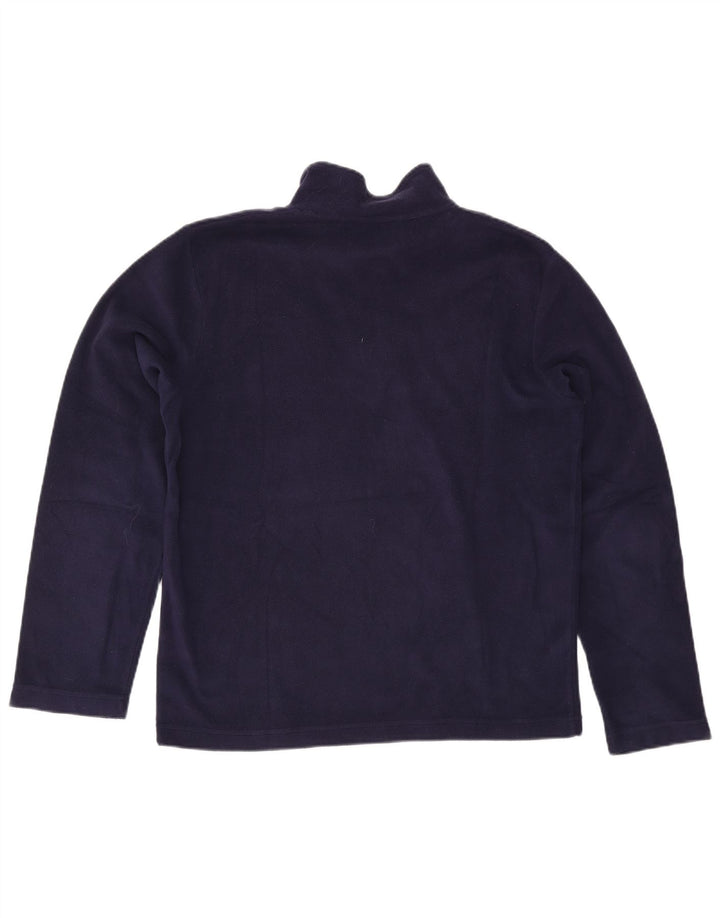 Maglione in pile da uomo Kappa con zip e collo grande in poliestere blu navy