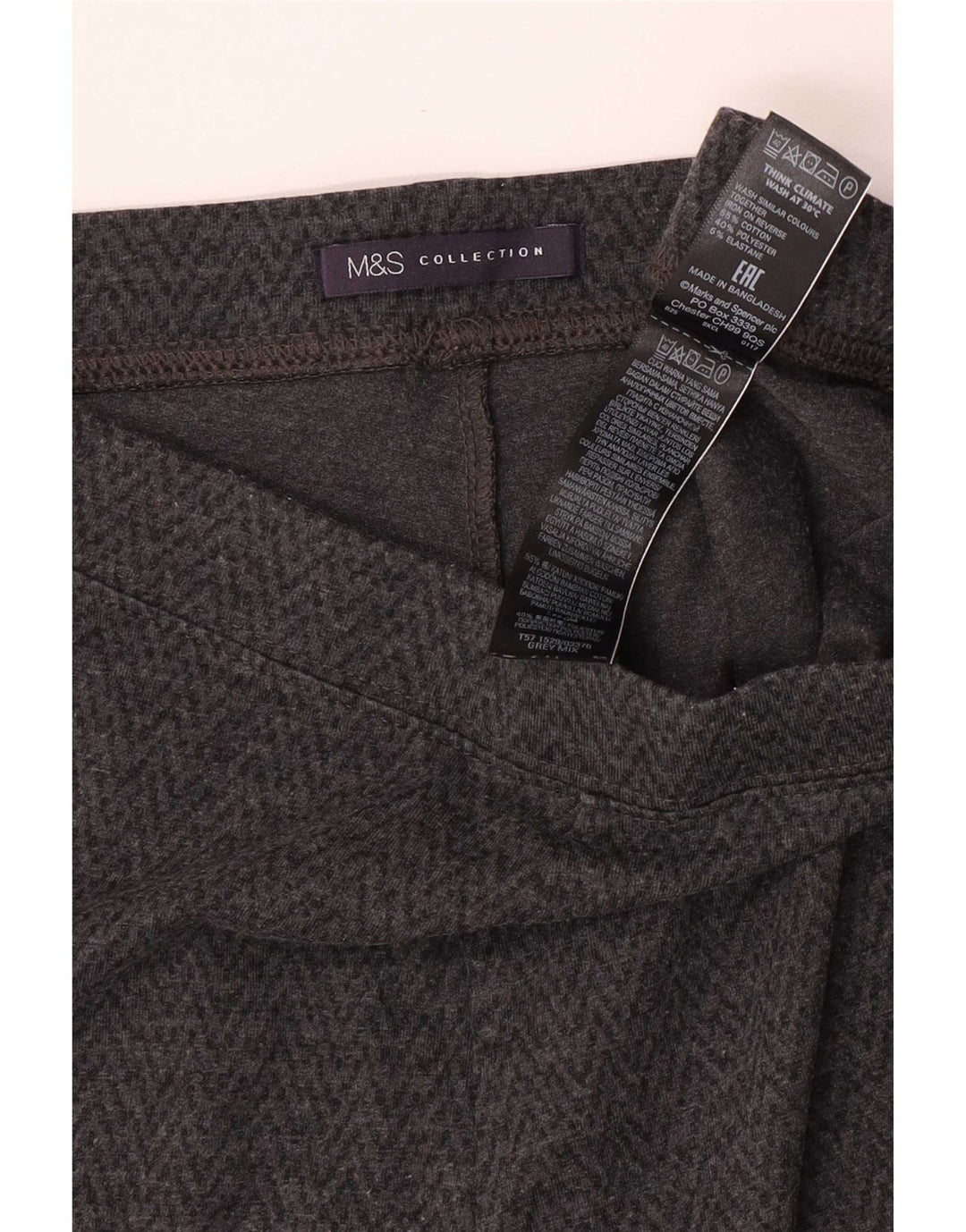 Leggings da donna Marks & Spencer UK 10 piccolo cotone Chevron grigio