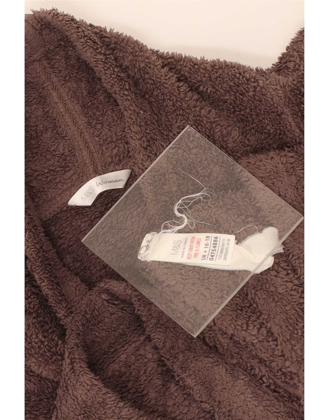 Maglione in pile da donna Marks & Spencer UK 16/18 Large Marrone Poliestere