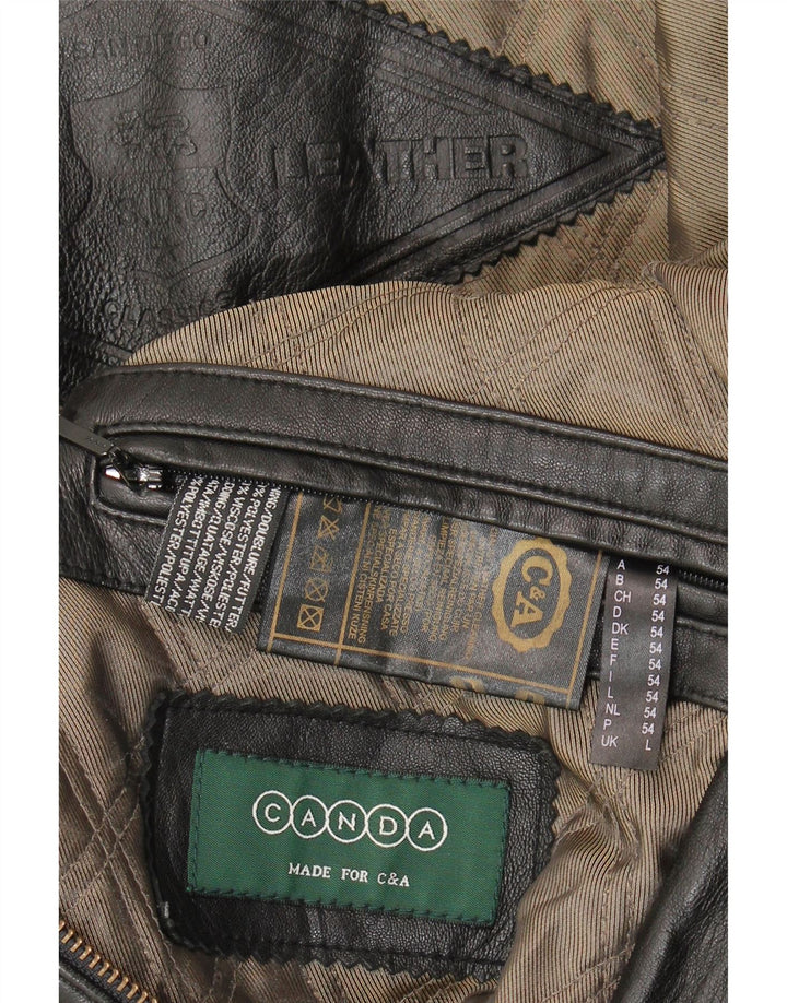 Giacca in pelle da uomo Canda UK 40 grande in pelle nera