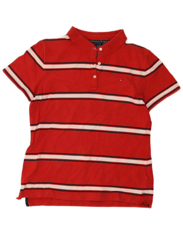Polo da donna Tommy Hilfiger UK 18 XL cotone a righe rosse