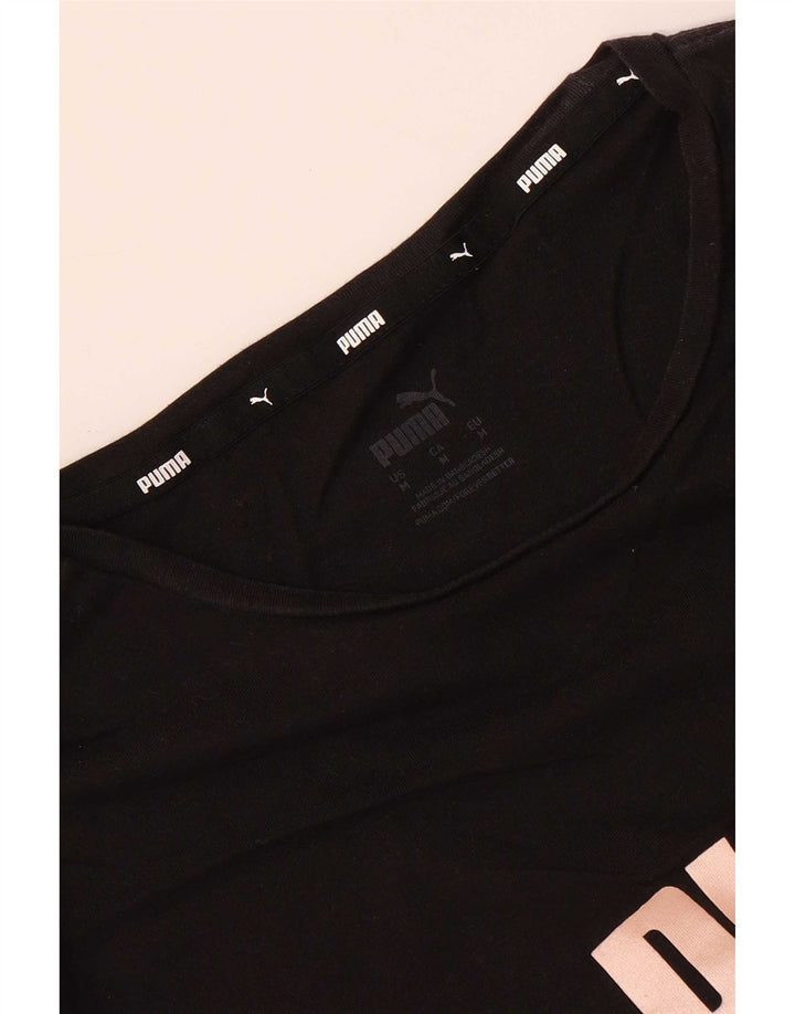 T-shirt grafica corta da donna Puma UK 14 media nera