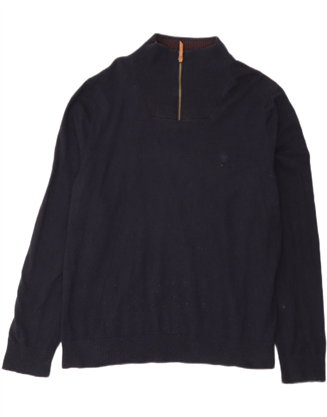 Maglione da uomo con collo con zip FAT FACE 3XL in cotone blu navy