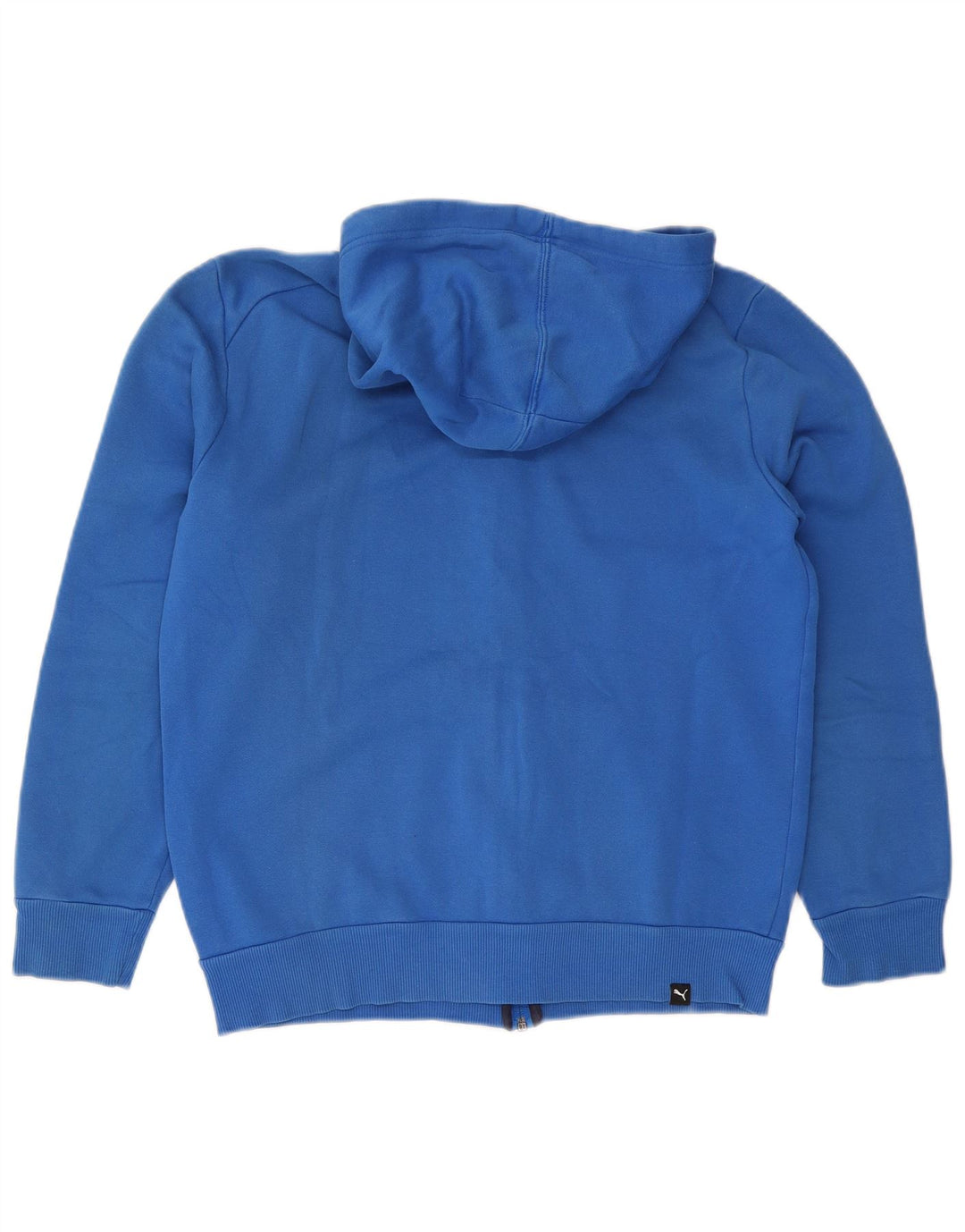 Felpa con cappuccio e zip grafica da uomo Puma piccola in cotone blu