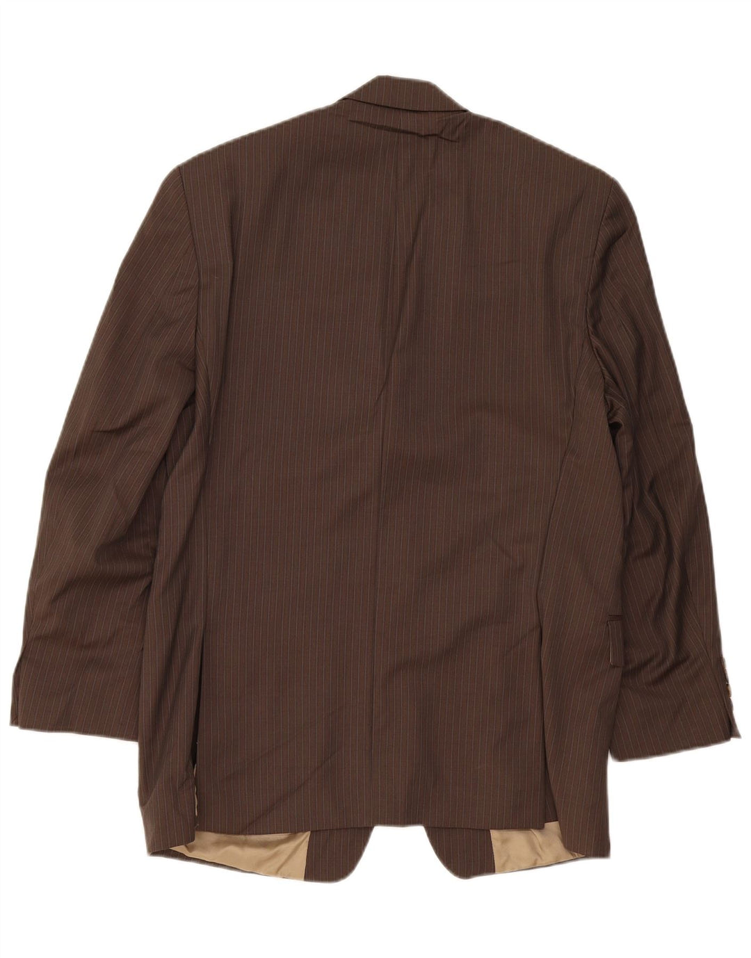 Giacca blazer a 3 bottoni da uomo Chaps UK 40 Lana nuova gessata marrone grande