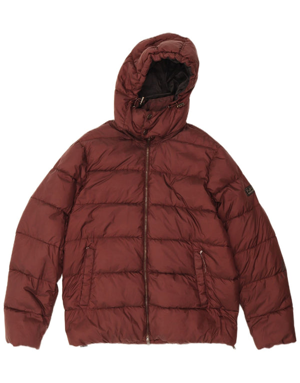 Giacca imbottita con cappuccio da uomo Michael Kors UK 40 grande nylon bordeaux