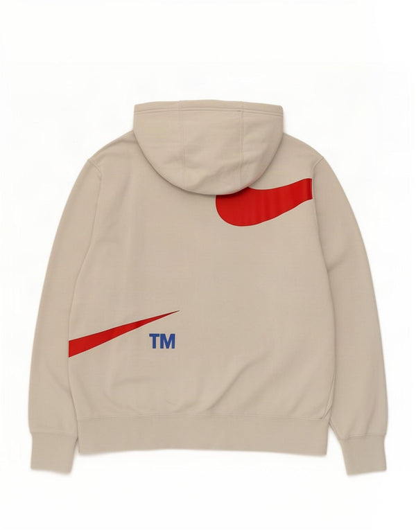 Felpa con cappuccio grafica Nike da uomo, grande, in cotone color block bianco
