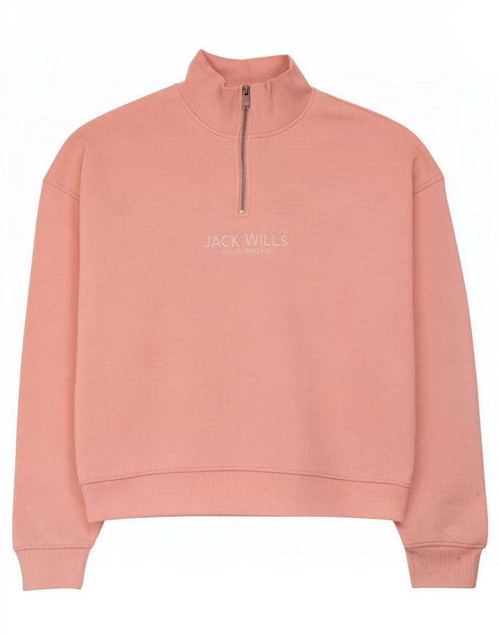 Felpa grafica oversize da donna Jack Wills UK 12 rosa medio
