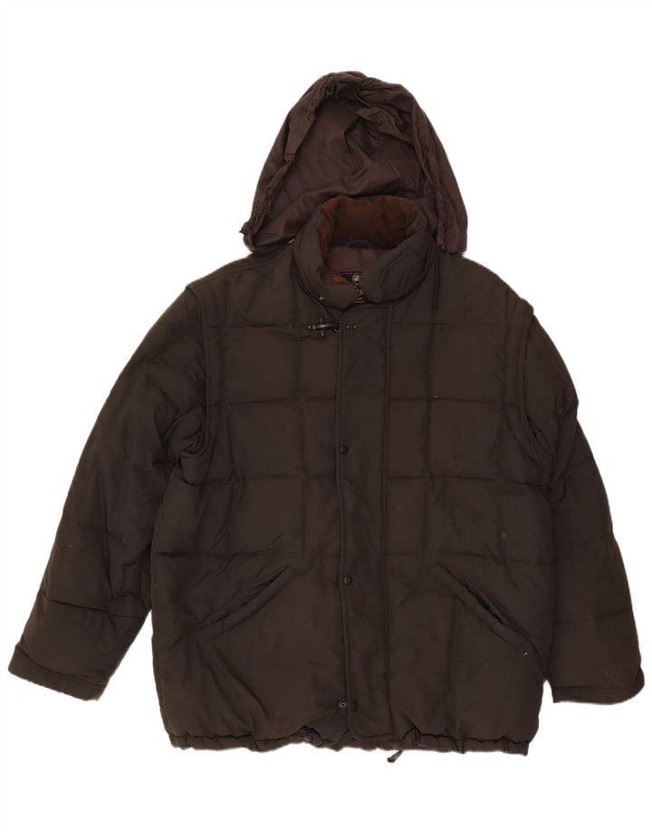 Fay Giacca imbottita da uomo con vestibilità ampia con cappuccio UK 40 Large Marrone