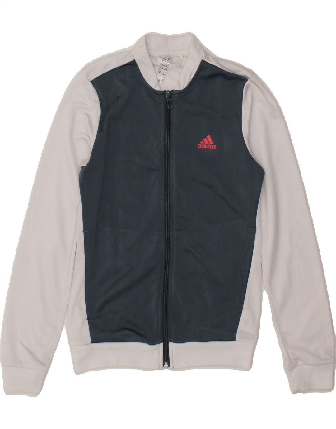 ADIDAS Boys Tracksuit Top Jacket 11-12 Years White Colourblock Polyester Vintage Adidas and Second-Hand Adidas from Messina Hembry 