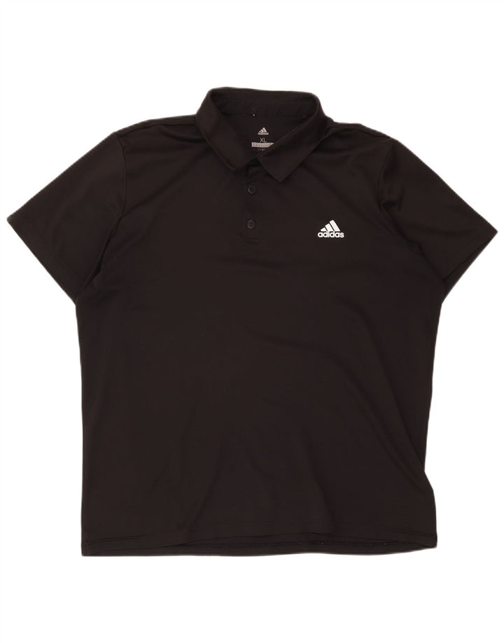 Polo Adidas Climalite da uomo XL in poliestere nero