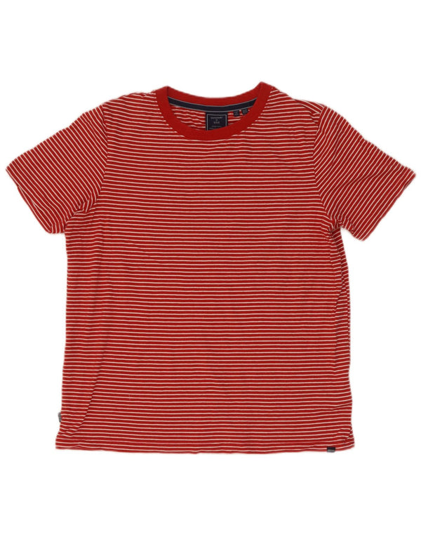 T-shirt da donna Superdry Top UK 12 cotone a righe rosse medie