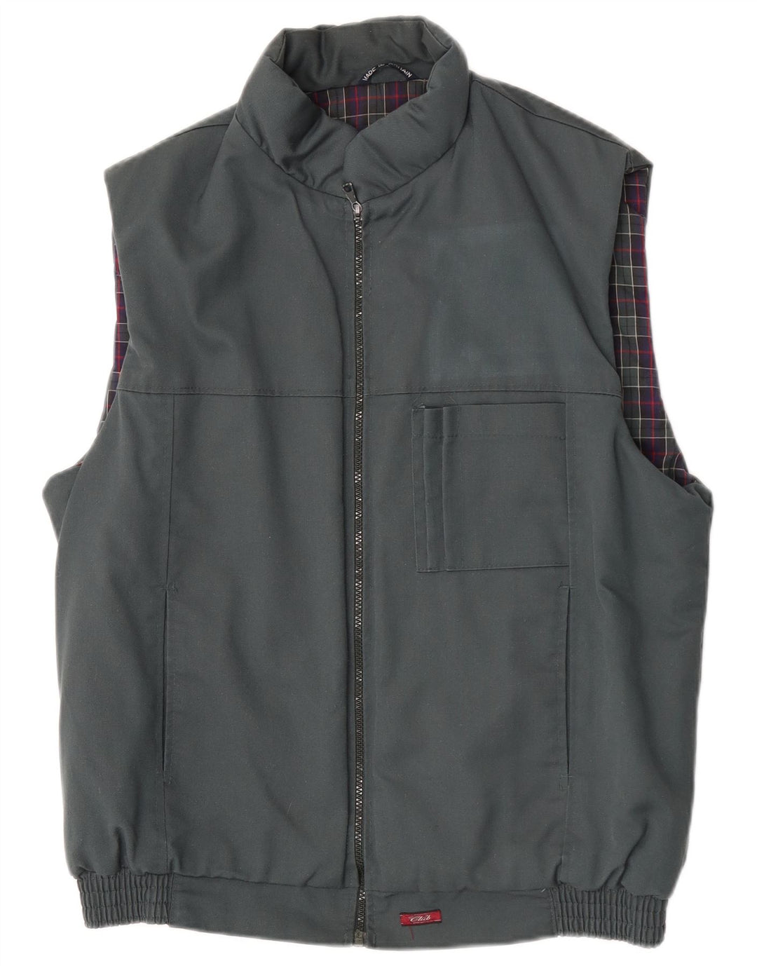 Gilet da uomo vintage UK 38 poliestere grigio medio