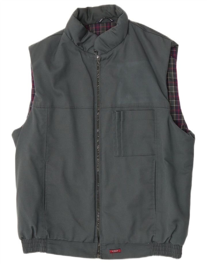 Gilet da uomo vintage UK 38 poliestere grigio medio