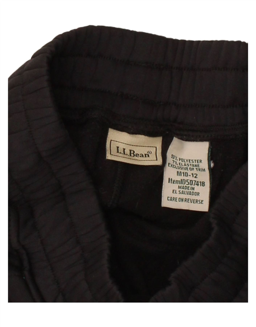L.L.BEAN Boys Tracksuit Trousers 10-11 Years Medium Black Polyester Vintage L.L.Bean and Second-Hand L.L.Bean from Messina Hembry 