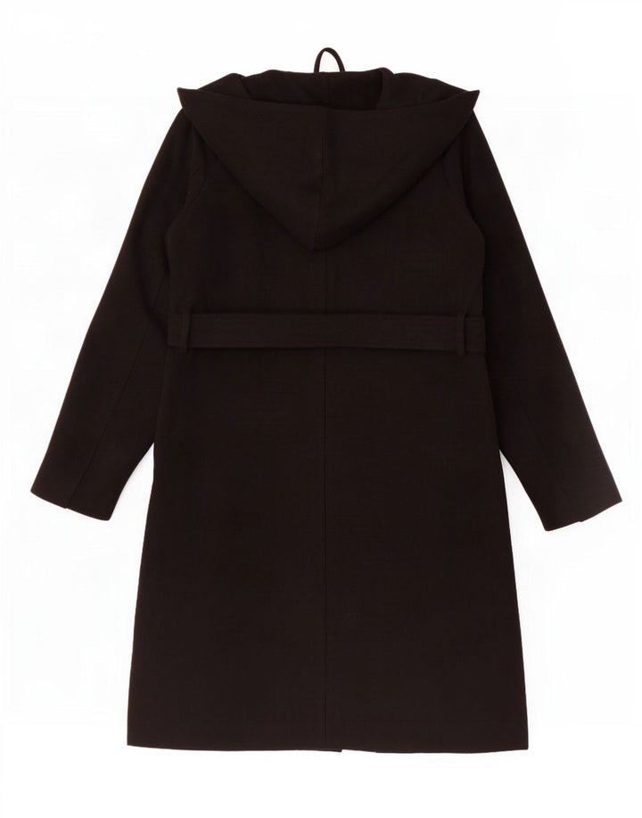Cappotto con cappuccio da donna Zara UK 14 poliestere nero medio