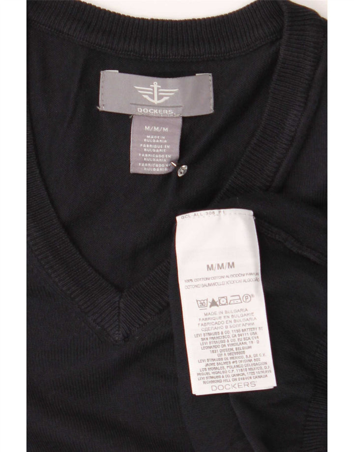Maglione da uomo con scollo a V Dockers in cotone medio blu navy