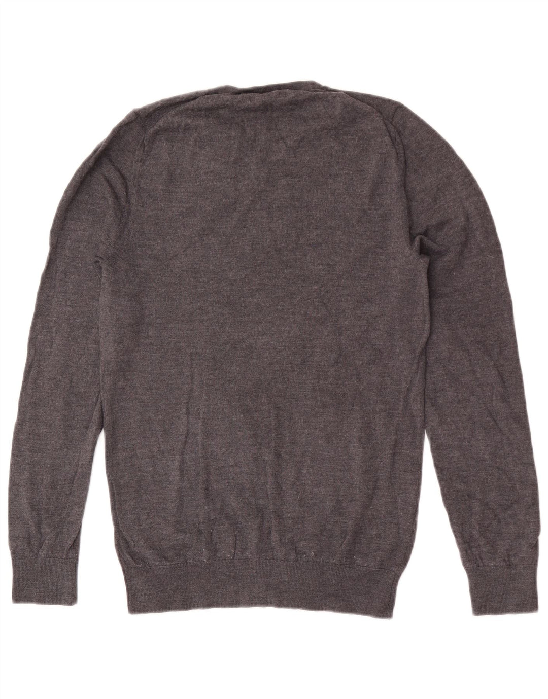 Maglione da uomo con scollo a V Marks & Spencer piccolo in lana merino grigia
