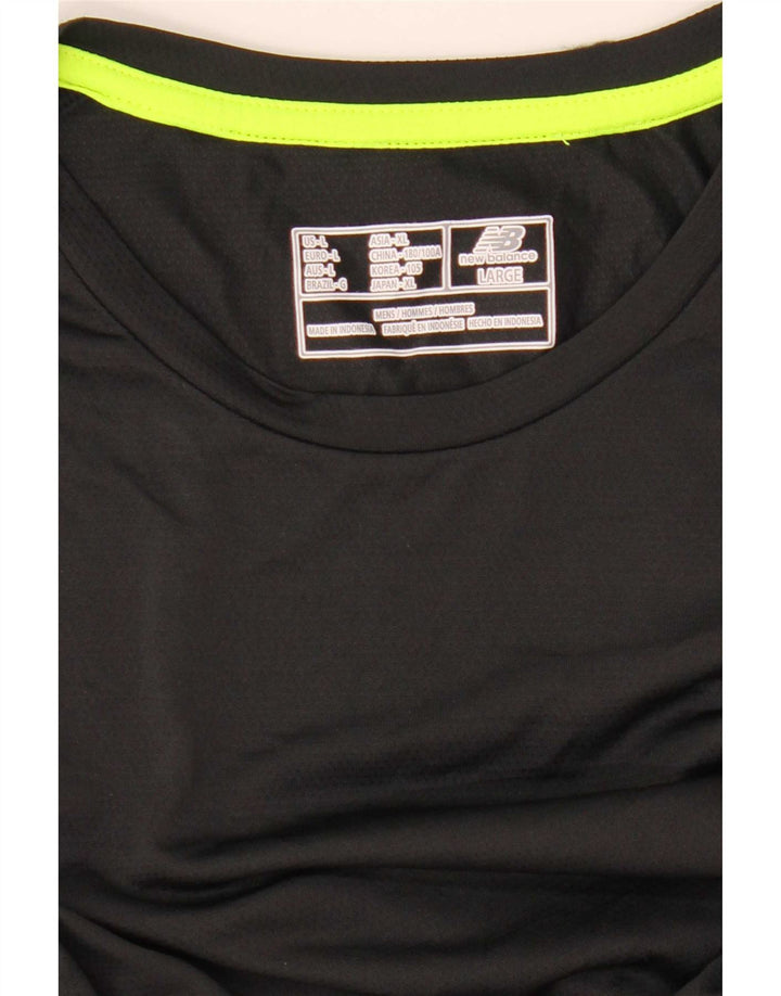 New Balance Maglia da uomo a maniche lunghe grande color block nero