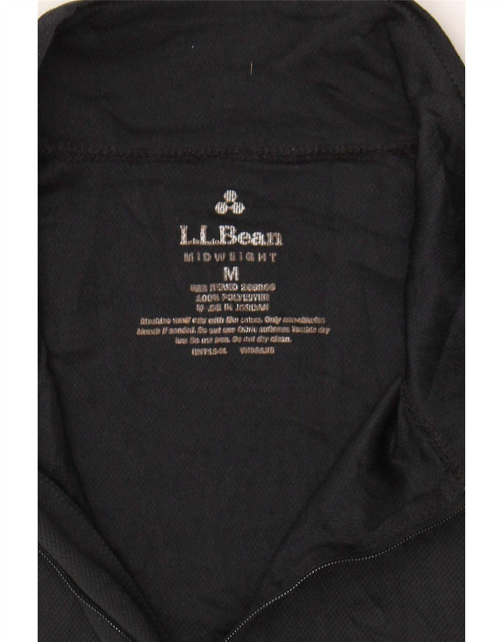L.L.Bean Top da uomo con zip e collo a maniche lunghe in poliestere nero medio