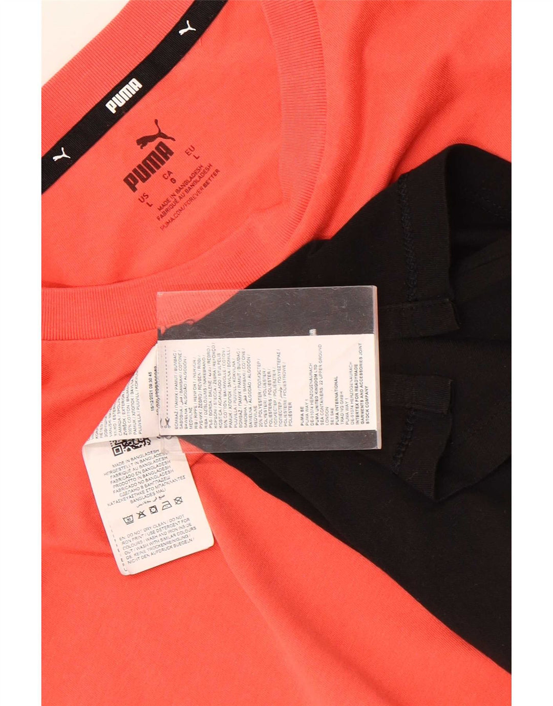Puma T-shirt grafica da uomo Top Large in cotone color block nero