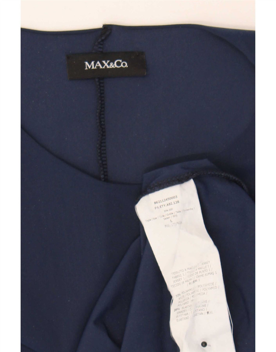 Max&Co. Abito a trapezio da donna senza maniche UK 14 Large blu navy in poliammide